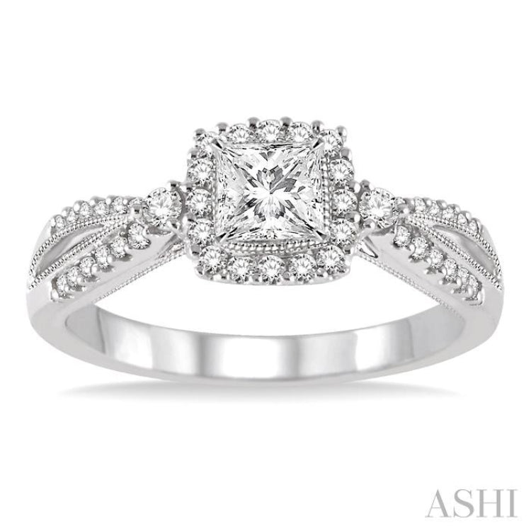 1/4 Ctw Diamond Semi-mount Engagement Ring in 14K White Gold