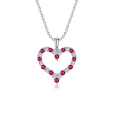 Fancy Lab-Grown Ruby Heart Pendant Necklace