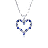 Fancy Lab-Grown Sapphire Heart Pendant Necklace
