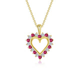 Fancy Lab-Grown Ruby Heart Pendant Necklace