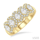 1.00CTRD&OVL DM 5 STONE BAND YG 14K-G*