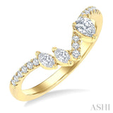 3/8 Ctw Mixed Cut Diamond Chevron Fashion Ring in 14K Yellow Gold