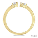 3/4 ctw Toi Et Moi Oval and Pear Cut Diamond Open Fashion Ring in 14K Yellow Gold