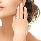 3/4 ctw Toi Et Moi Oval and Pear Cut Diamond Open Fashion Ring in 14K Yellow Gold