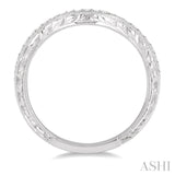 1/6 Ctw U-Shape Round Cut Diamond Wedding Band in 14K White Gold