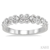1/10 Ctw Round Cut Diamond Wedding Band in 14K White Gold