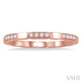 1/10 Ctw Round Cut Diamond Block Stackable Band in 14K Rose Gold