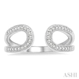 1/6 ctw Horseshoe Style Open End Round Cut Diamond Ladies Ring in 10K White Gold