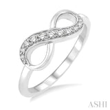 1/6 Ctw Round Cut Diamond Infinity Petite Ring in 14K White Gold