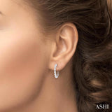 1 1/2 Ctw North-South Pear Shape Diamond Fashion Hoop Earring in 14K White Gold