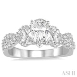 3/4 ctw Diamond Semi-Mount Engagement Ring in 14K White Gold