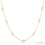 3 Ctw Emerald Cut Diamond Fashion Necklace in 14K Yellow Gold