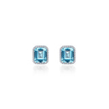 March Birthstone Solitaire Stud Earrings