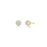 March Bezel Birthstone Earrings