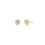 April Bezel Birthstone Earrings