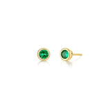 May Bezel Birthstone Earrings