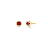 January Bezel Birthstone Earrings