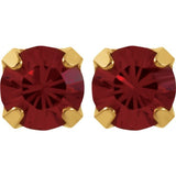 24K Yellow Gold-Plated Stainless Steel Imitation Ruby Inverness® Piercing Stud Earrings