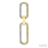 1/10 Ctw Bold Paperclip Round Cut Diamond Fashion Earring in Yellow Gold Vermeil