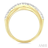 1/20 Ctw Split Crisscross Round Cut Diamond Fashion Ring in Yellow Gold Vermeil