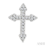 1/6 Ctw Round Cut Diamond Cross Petite Fashion Earrings in 10K White Gold