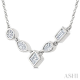 1/4 Ctw Mixed Cut Diamond Fashion Necklace in 14K White Gold