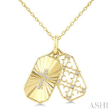 1/20 Ctw Octagonal Shape Fluted Cross & Lattice Medallion Round Cut Diamond  Fashion Pendant With Chain in 10K Yellow Gold