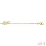 1/6 Ctw Petite Butterfly Round Cut Diamond Fashion Bracelet in 10K Yellow Gold