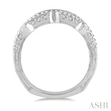 1 Ctw Round Cut and Baguette Diamond Wedding Band in 14K White Gold