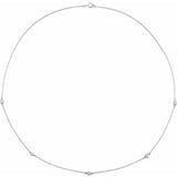 14K White Gold 1/2 CTW Natural Diamond 5-Station 18" Necklace