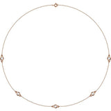 14K Rose Gold 3/4 CTW Natural Diamond 5-Station 18
