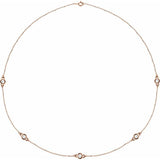 14K Rose Gold 1 CTW Natural Diamond 5-Station 18" Necklace