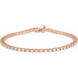 14K Rose Gold 2 1/4 CTW Lab-Grown Diamond Line 7 1/4" Bracelet