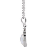 Platinum 6x4 mm Natural Ethiopian Opal & .015 CT Natural Diamond 16-18" Necklace