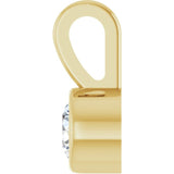 14K Yellow Gold .06 CT Natural Diamond Bezel-Set Solitaire Pendant