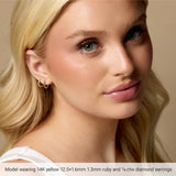 14K White Gold .05 CTW Natural Diamond Hinged 8 mm Hoop Earrings