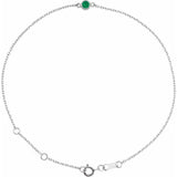 Platinum Natural Emerald Bezel-Set Solitaire 6 1/2-7 1/2" Bracelet