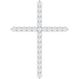 Sterling Silver 1 CTW Natural Diamond Cross Pendant