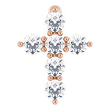 14K Rose Gold 1/6 CTW Lab-Grown Diamond Cross Pendant