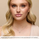 14K White Gold 1/4 CTW Lab-Grown Diamond Cross 16-18" Necklace