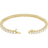 14K Yellow Gold 7 CTW Lab-Grown Diamond Line 7" Bracelet