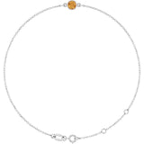 14K White Gold Natural Citrine 6 1/2-7 1/2" Bracelet