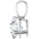 14K White Gold 1 CT Lab-Grown Diamond Pendant