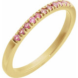 14K Yellow Gold Natural Pink Tourmaline Stackable Ring