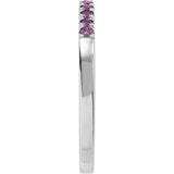 Sterling Silver Natural Amethyst Stackable Ring