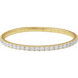 14K Yellow Gold 3 CTW Lab-Grown Diamond  Flexible Bangle 7