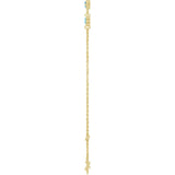 14K Yellow Gold Natural Blue Zircon Bezel-Set 3-Stone 6 1/2-7 1/2" Bracelet