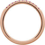 14K Rose Gold Natural Ruby Stackable Ring