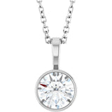 Platinum 3/4 CT Natural Diamond Bezel-Set Solitaire 16-18