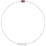 14K White Gold Natural Pink Tourmaline 6 1/2-7 1/2" Bracelet